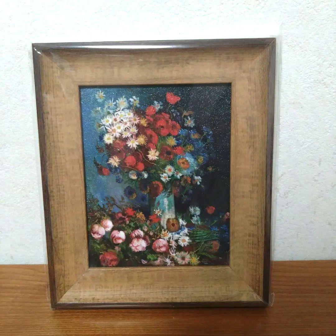 新品】大ゴッホ展「野の花とバラのある静物」ミニフレーム、ロルバーン