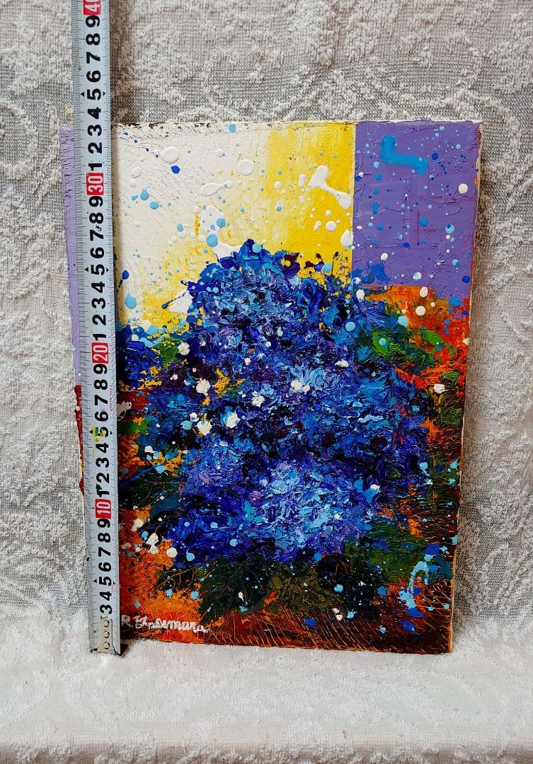 油絵 絵画【紫陽花F4号】