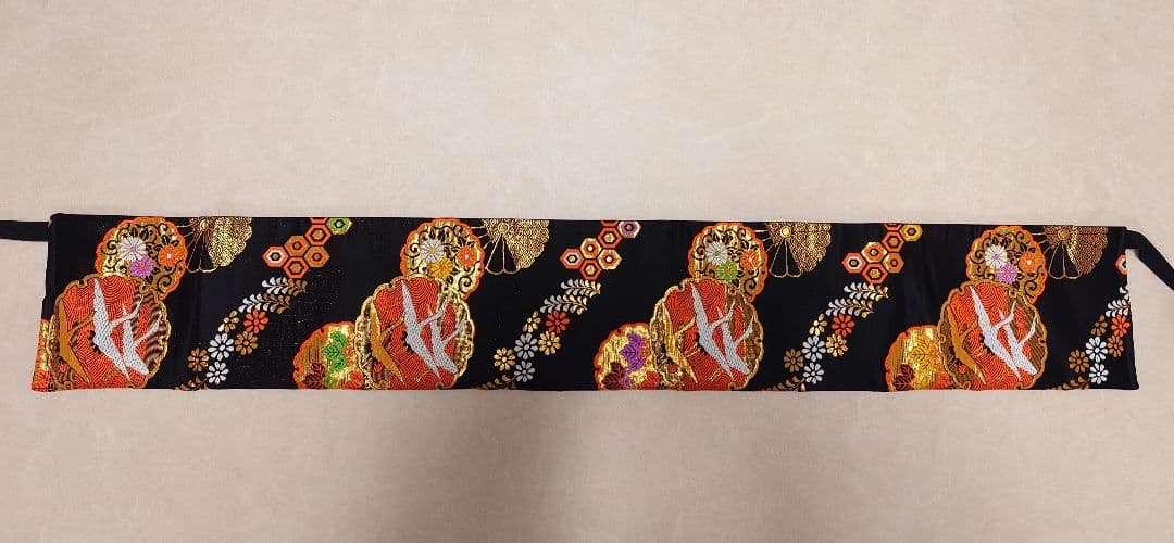 七五三　ジュニア帯　作り帯　正絹　一点物　鶴柄