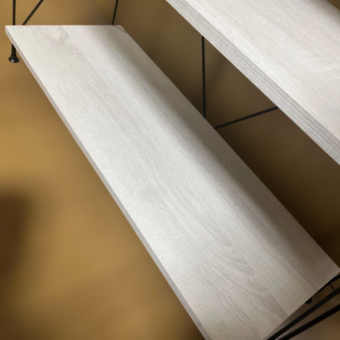 ホワイト木製4段シェルフ 棚