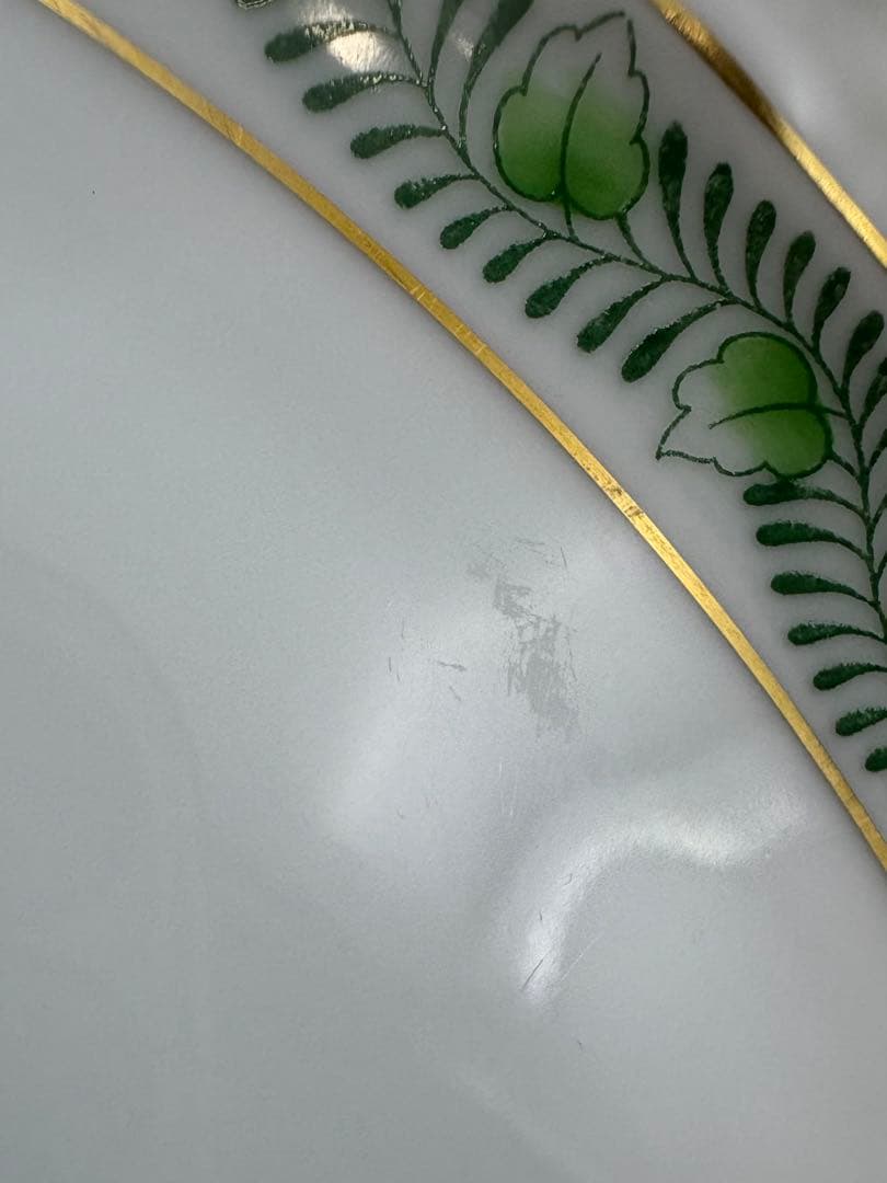 希少　ヘレンド　アポニーグリーン 25cm ディナープレート　5枚セット