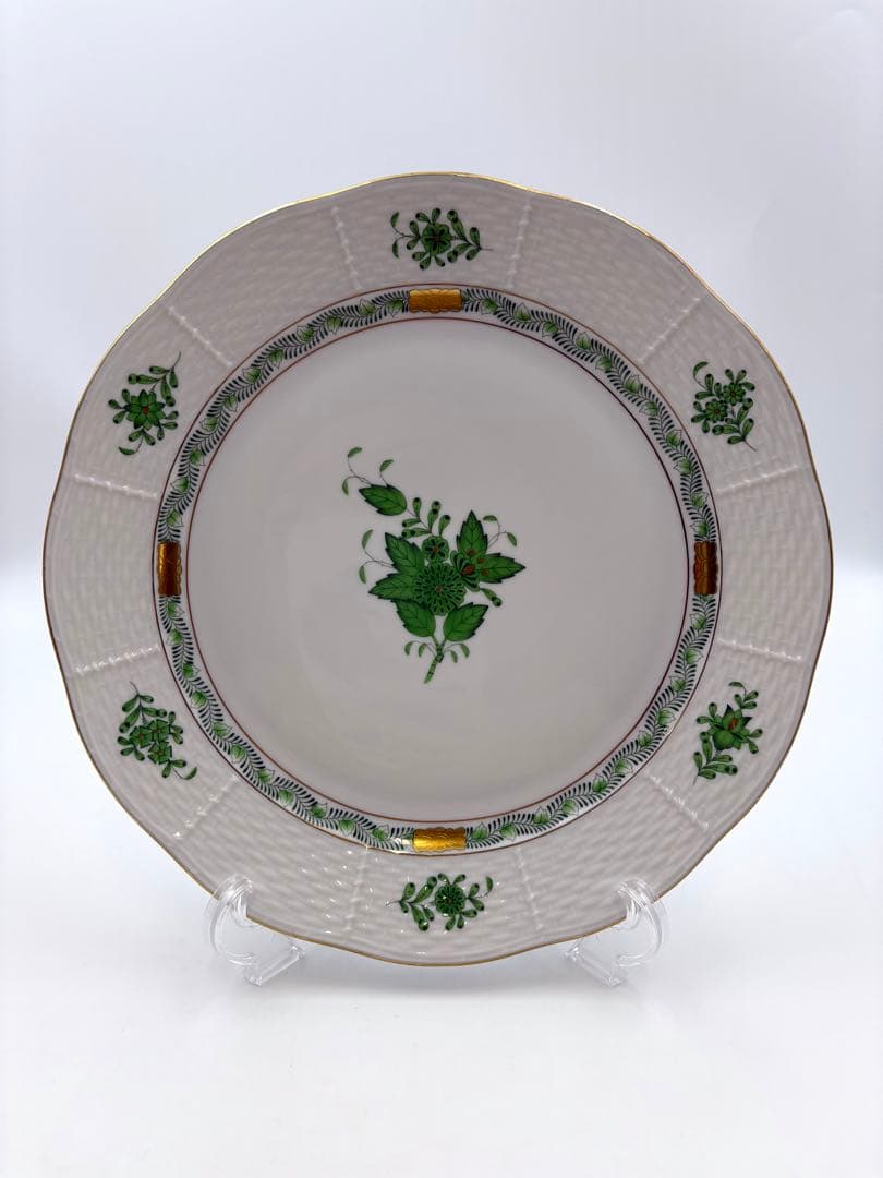 希少　ヘレンド　アポニーグリーン 25cm ディナープレート　5枚セット