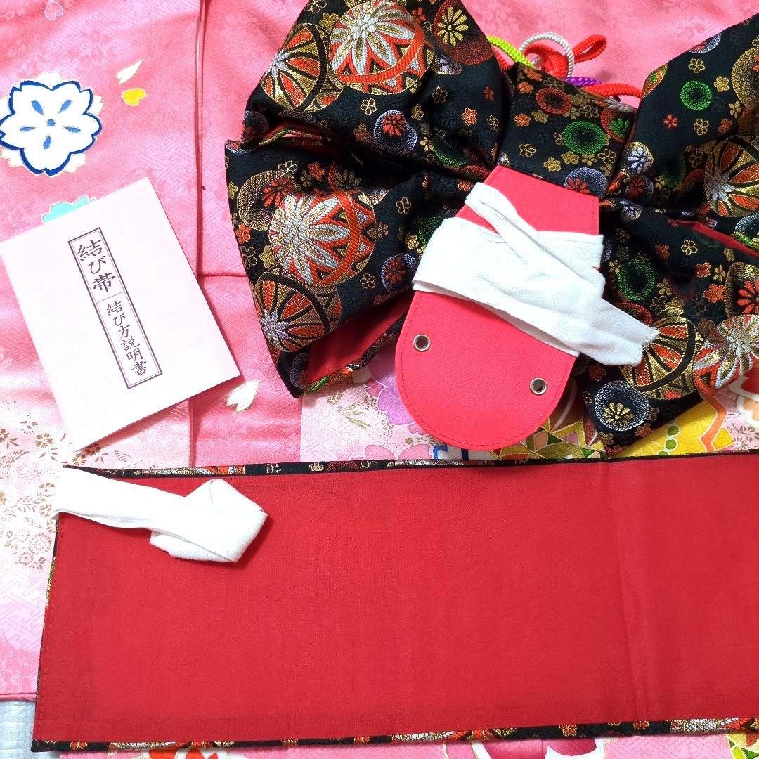 七五三フルセット　正絹　七歳　桜鞠文　1回着用　金駒刺繍　暈し染め　金彩　京友禅