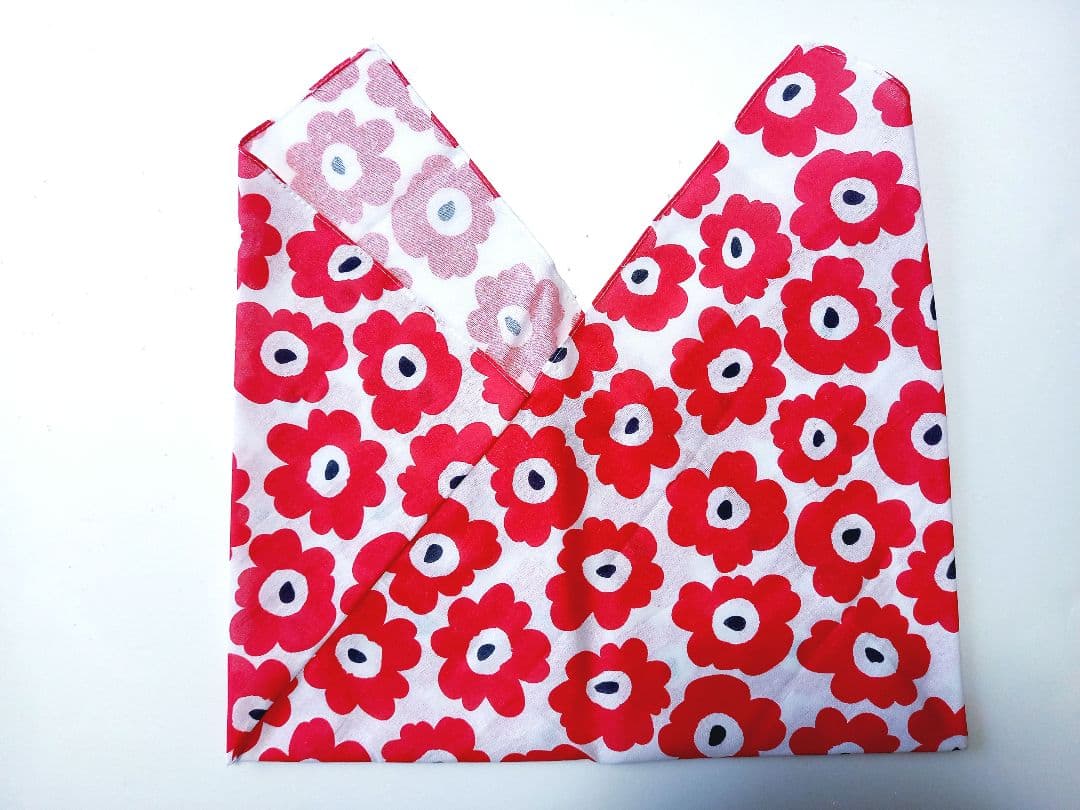 あずま袋◆手拭い◆エコバック◆コンビニバック◆ハンドメイド【北欧花柄・赤ピンク】