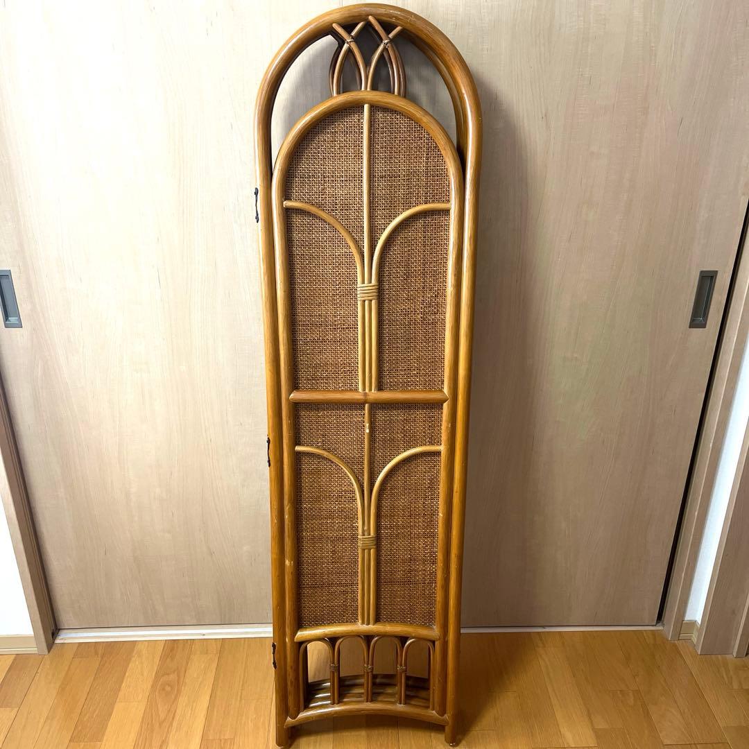 昭和レトロ 4連 ラタンパーテーション