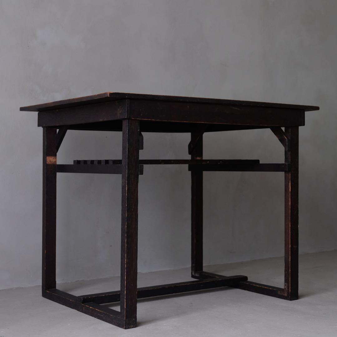 ラワン材 古い机　テーブル デスク 作業台 古家具 昭和レトロ ヴィンテージ