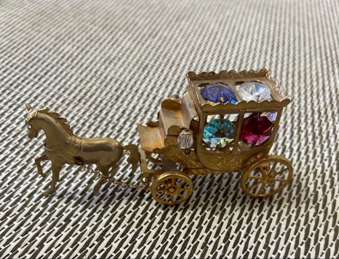 提高财运　馬車と孔雀の装飾置物セット　古玩　幸运