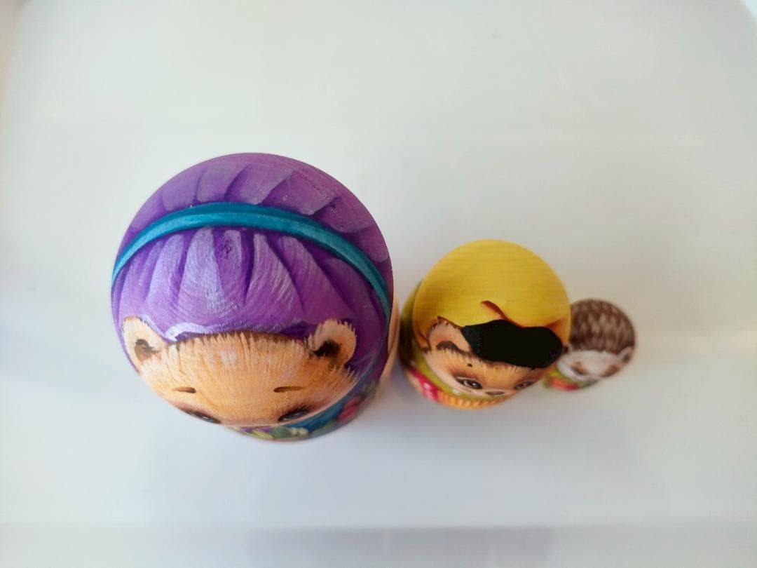 【KV015】11cm級 マトリョーシカ カバノヴァ　くまの親子