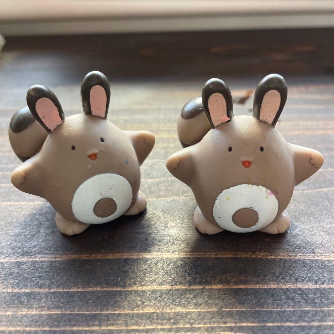 ポケモンキッズ ソフビフィギュア 指人形 オタチ オオタチ レトロ