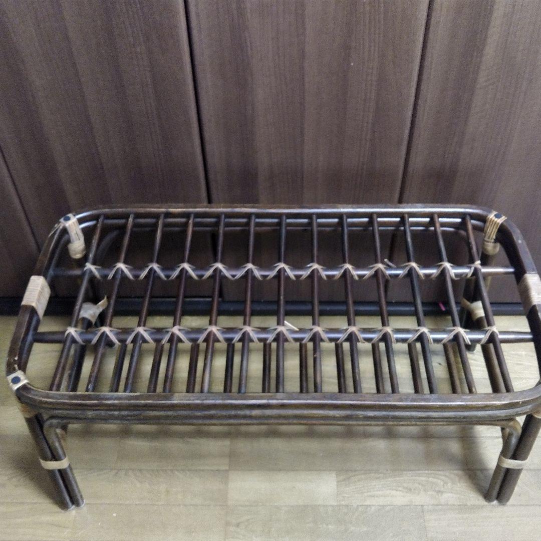 ラタン ガラステーブル センターテーブル ローテーブル コーヒーテーブル