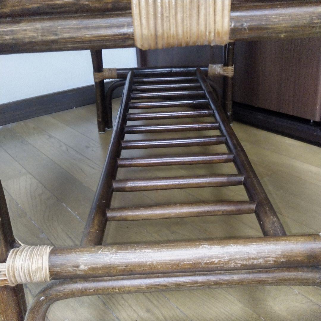 ラタン ガラステーブル センターテーブル ローテーブル コーヒーテーブル