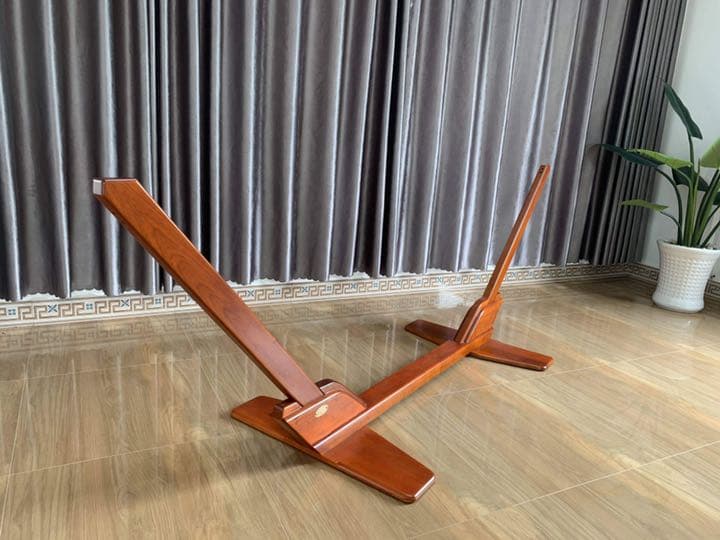 天然木のコンパクトなハンモックスタンド ( ダックブラウン色)