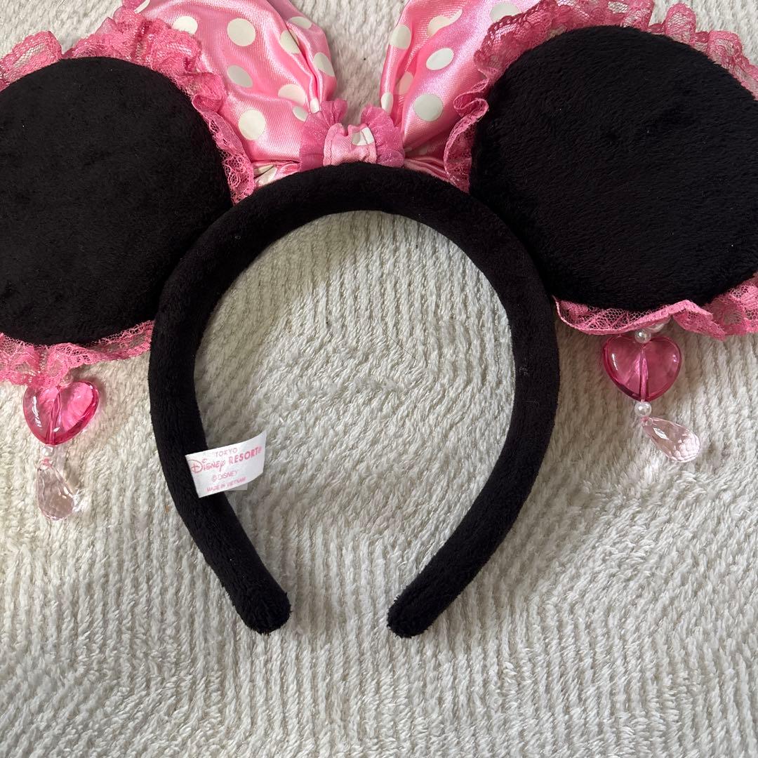ディズニー ピンク ドット レース イヤリングカチューシャ - メルカリ