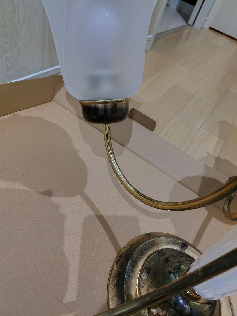 5灯シャンデリア ガラス・金属製