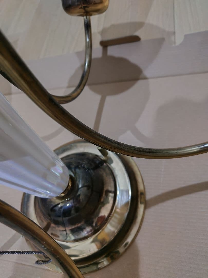 5灯シャンデリア ガラス・金属製