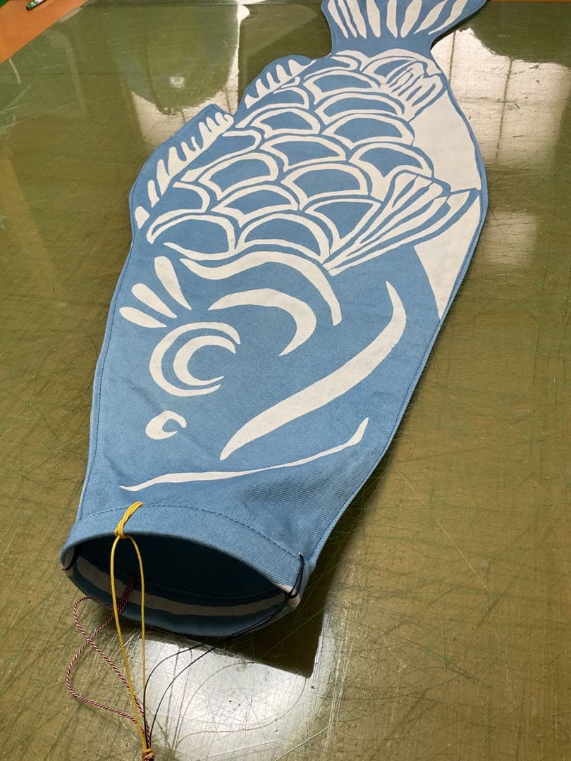 藍染め鯉のぼり　<中単体> 名入れあり　手染め　淡色