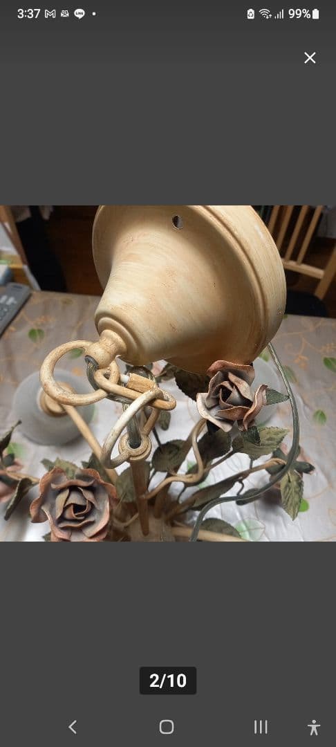 IDC大塚家具花モチーフ 5灯シャンデリア 60W LEDランプサービスですよ