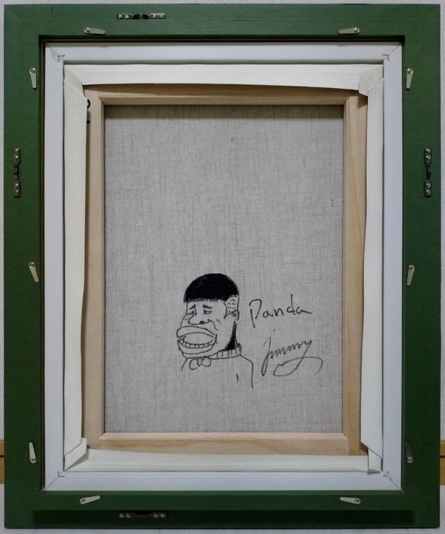 F6号】ジミー大西【パンダ】手描き作品/表裏サイン/油彩/アクリル/絵画