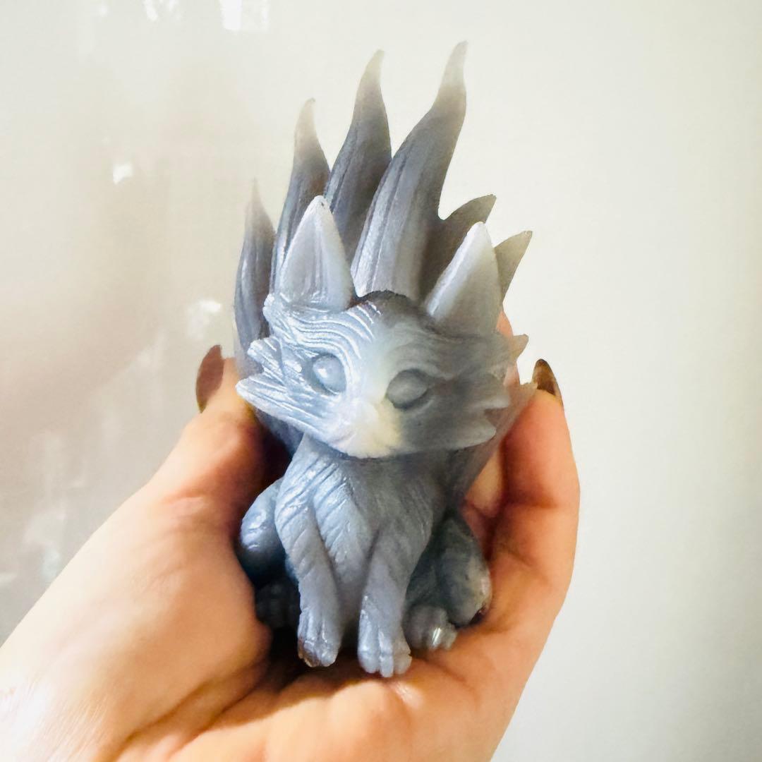 天然石　アゲート九尾の狐彫り☘︎ ݁˖.財運　パワーストーン