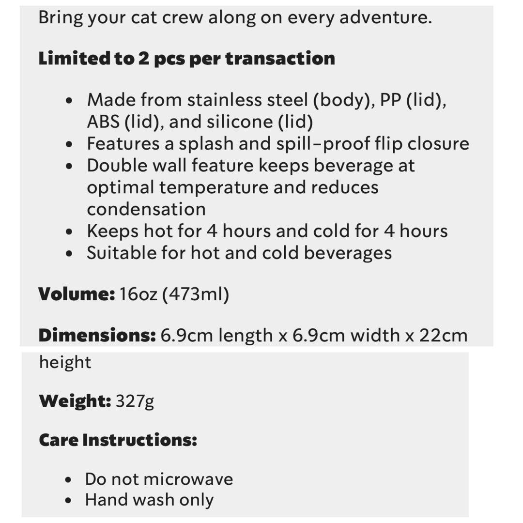 海外Starbucks♡Mofusandステンレススティールタンブラー水筒スタバ