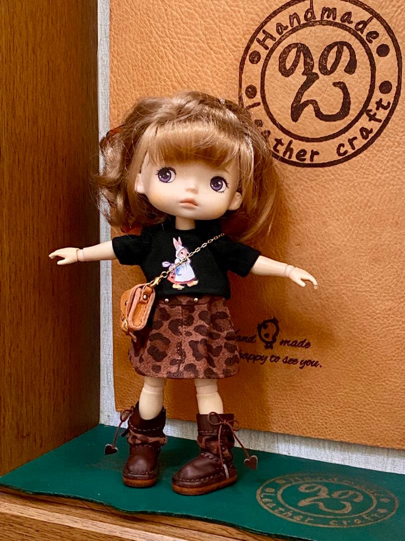 (58)モンストドールサイズ　本革クシュクシュブーツ　ハンドメイド