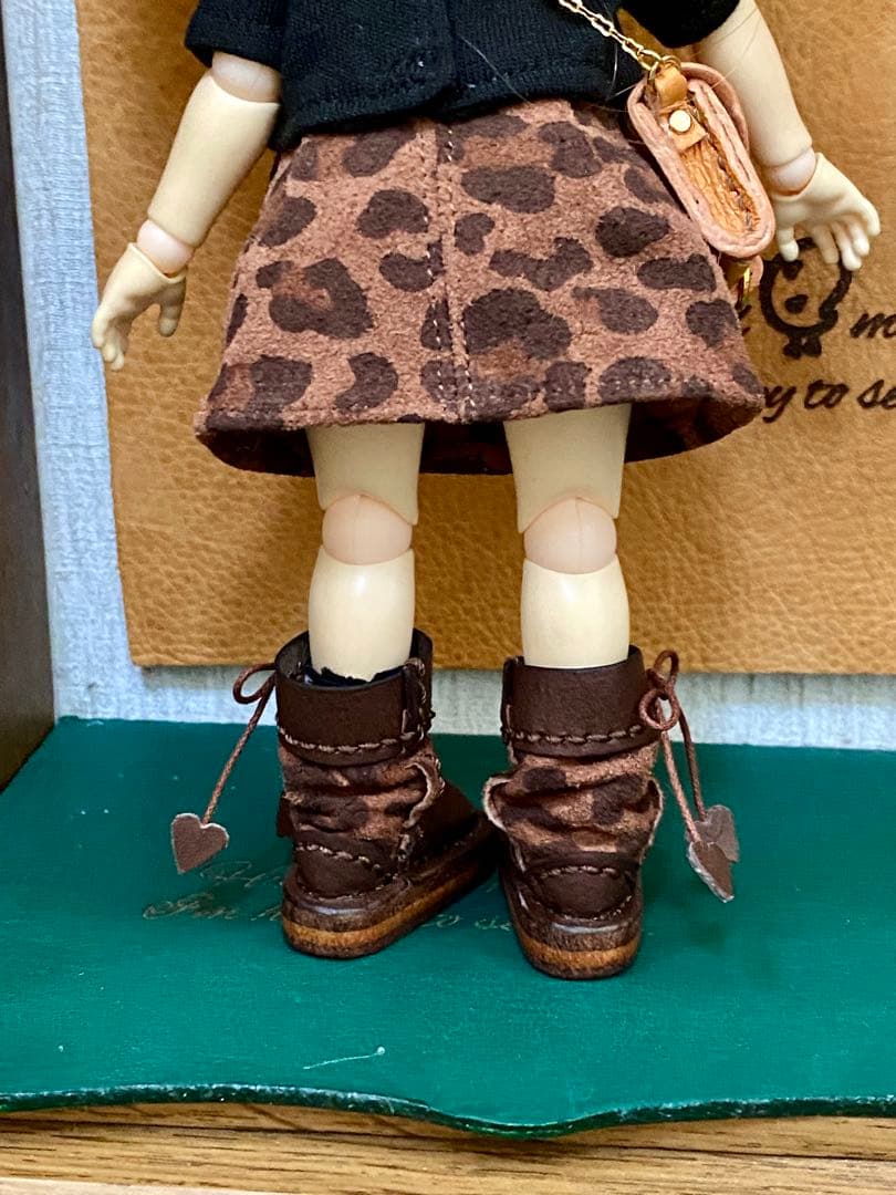 (58)モンストドールサイズ　本革クシュクシュブーツ　ハンドメイド