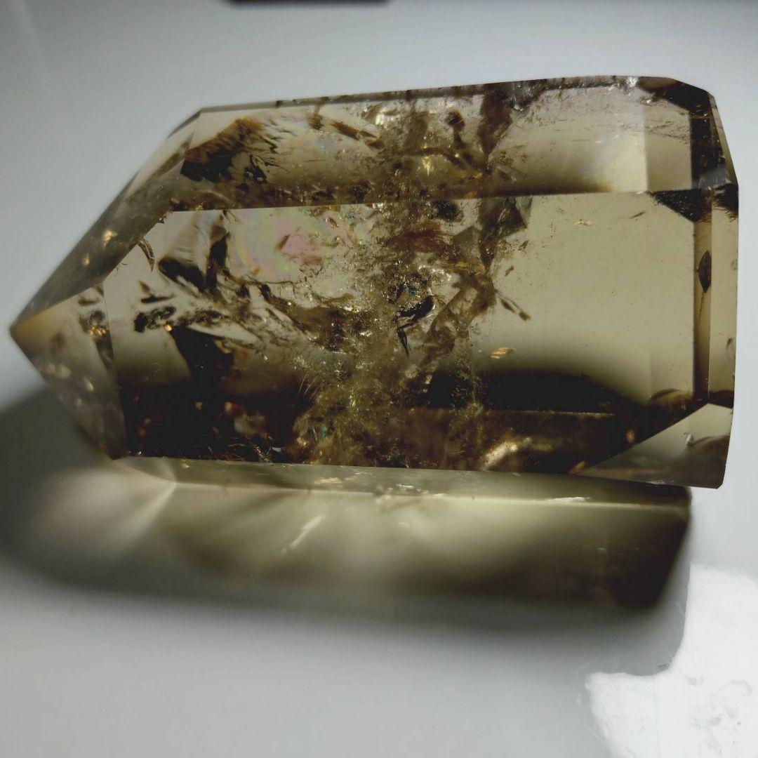 スモーキークォーツ ポリッシュ ポイント★コレクション★天然石 置物 六角柱