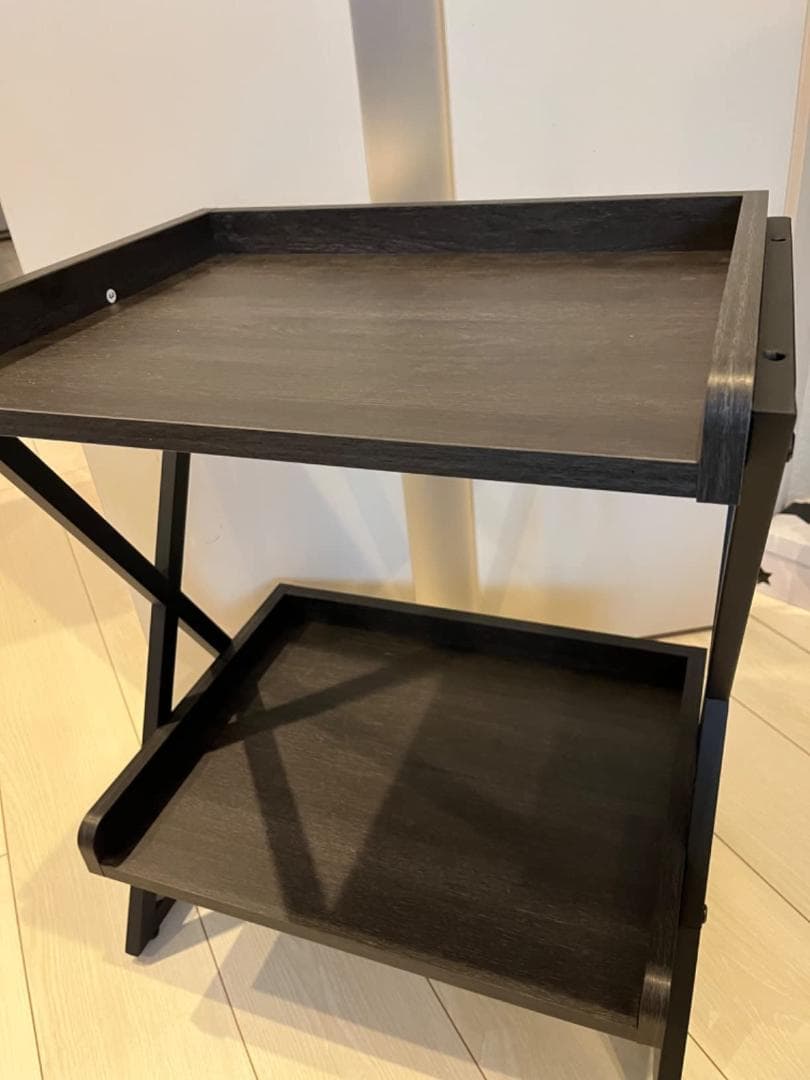 エレガント2段式四方型エンドテーブル - ソファサイド