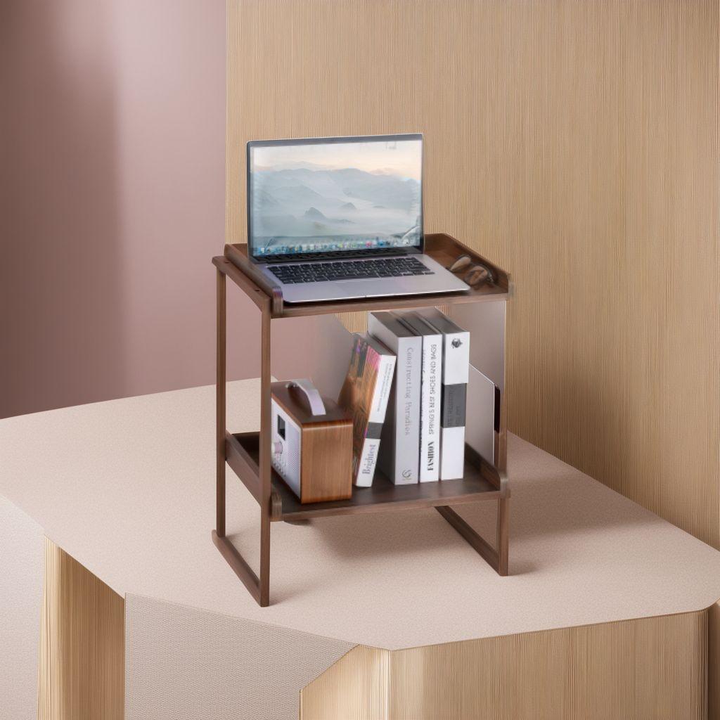 エレガント2段式四方型エンドテーブル - ソファサイド