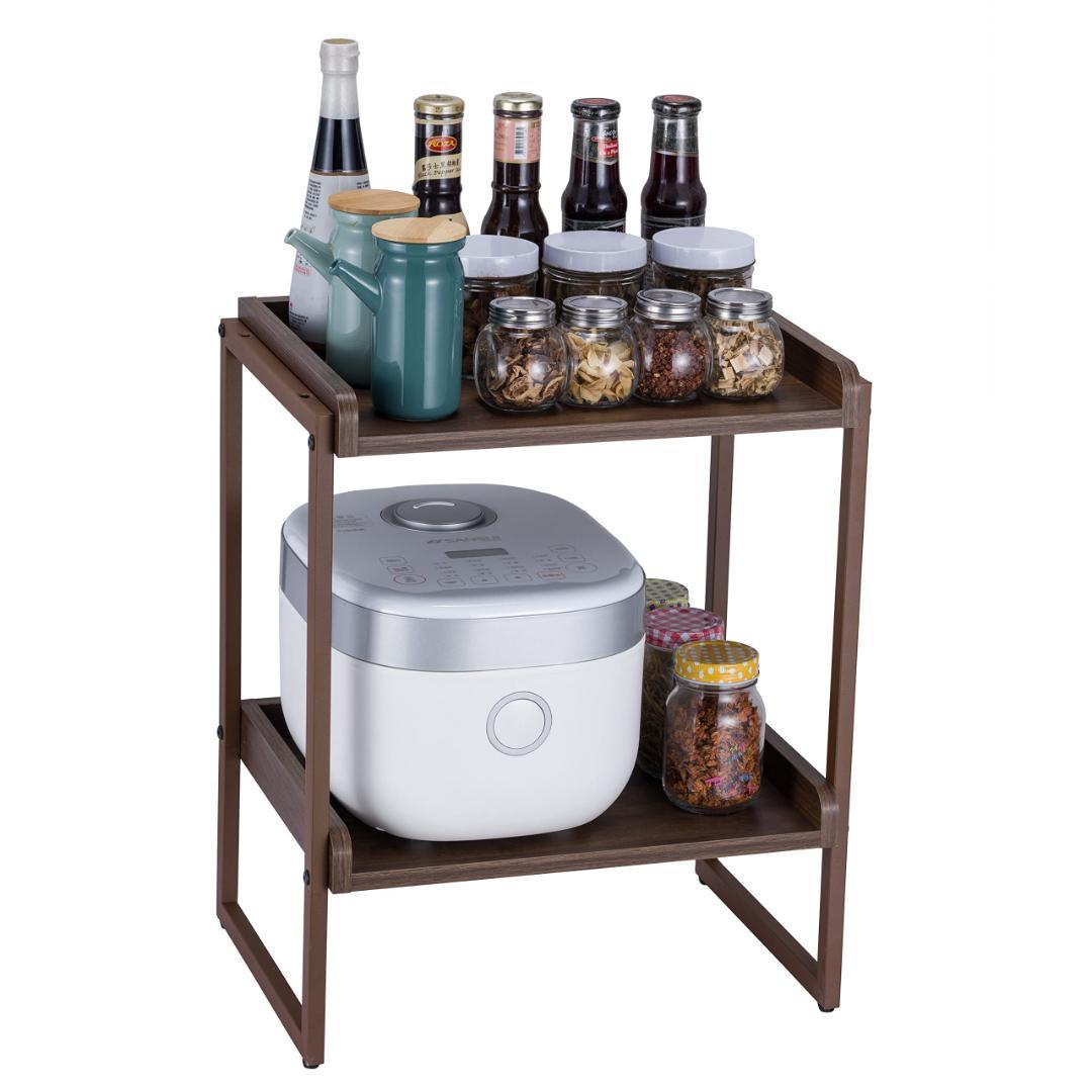 エレガント2段式四方型エンドテーブル - ソファサイド