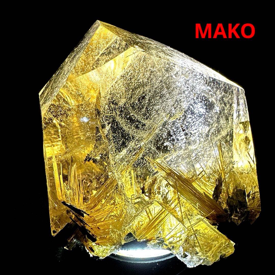 M1601☆ルチルクォーツ原石409g☆太陽放射タイチンルチル☆天然石　原石