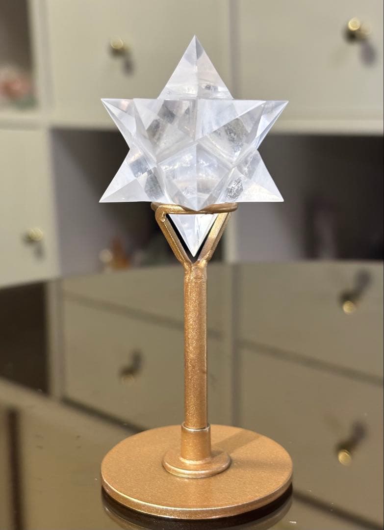 高品質 ブラジル産 水晶 アステロイド マカバスター スタンド付き