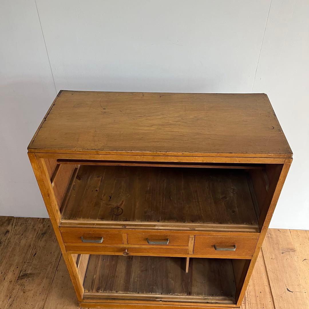 アンティーク チェスト 食器棚 本棚 レトロ 飾り棚 《送料込み》