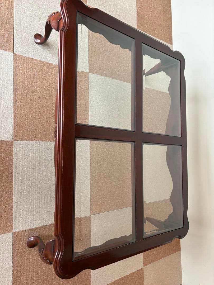 超美品　アメリカ家具定価20数万円、イーセンアーレン センター硝子テーブル、猫脚