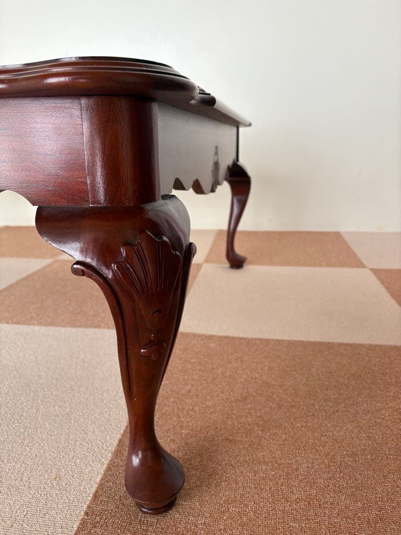 超美品　アメリカ家具定価20数万円、イーセンアーレン センター硝子テーブル、猫脚