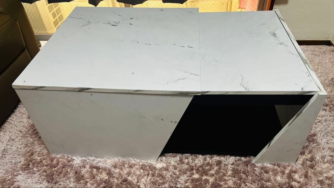 ローテーブル センターテーブル 正方形 スライド収納 引き出し LOWYA