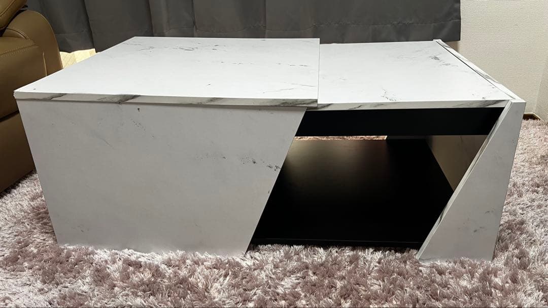 ローテーブル センターテーブル 正方形 スライド収納 引き出し LOWYA