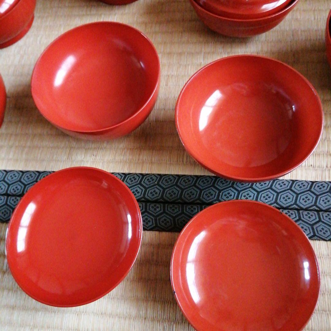 木製漆器　蓋付椀　2種11客　11.5cm　明治〜昭和初期