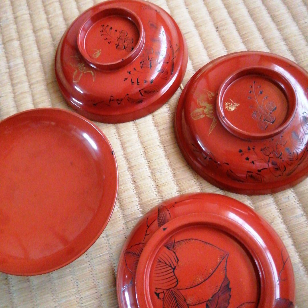 木製漆器　蓋付椀　2種11客　11.5cm　明治〜昭和初期