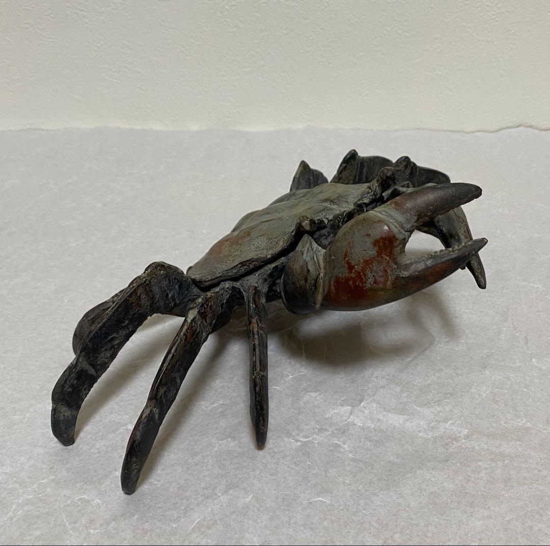 希少！ 古銅カニ置物 オブジェ 超特大 手造り