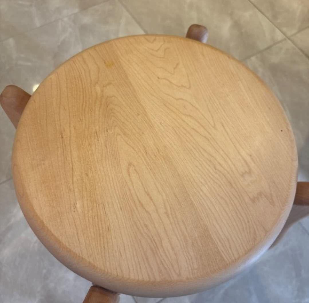 木製スツール 円形座面 ナチュラル　チエア