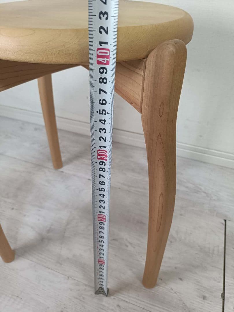 木製スツール 円形座面 ナチュラル　チエア