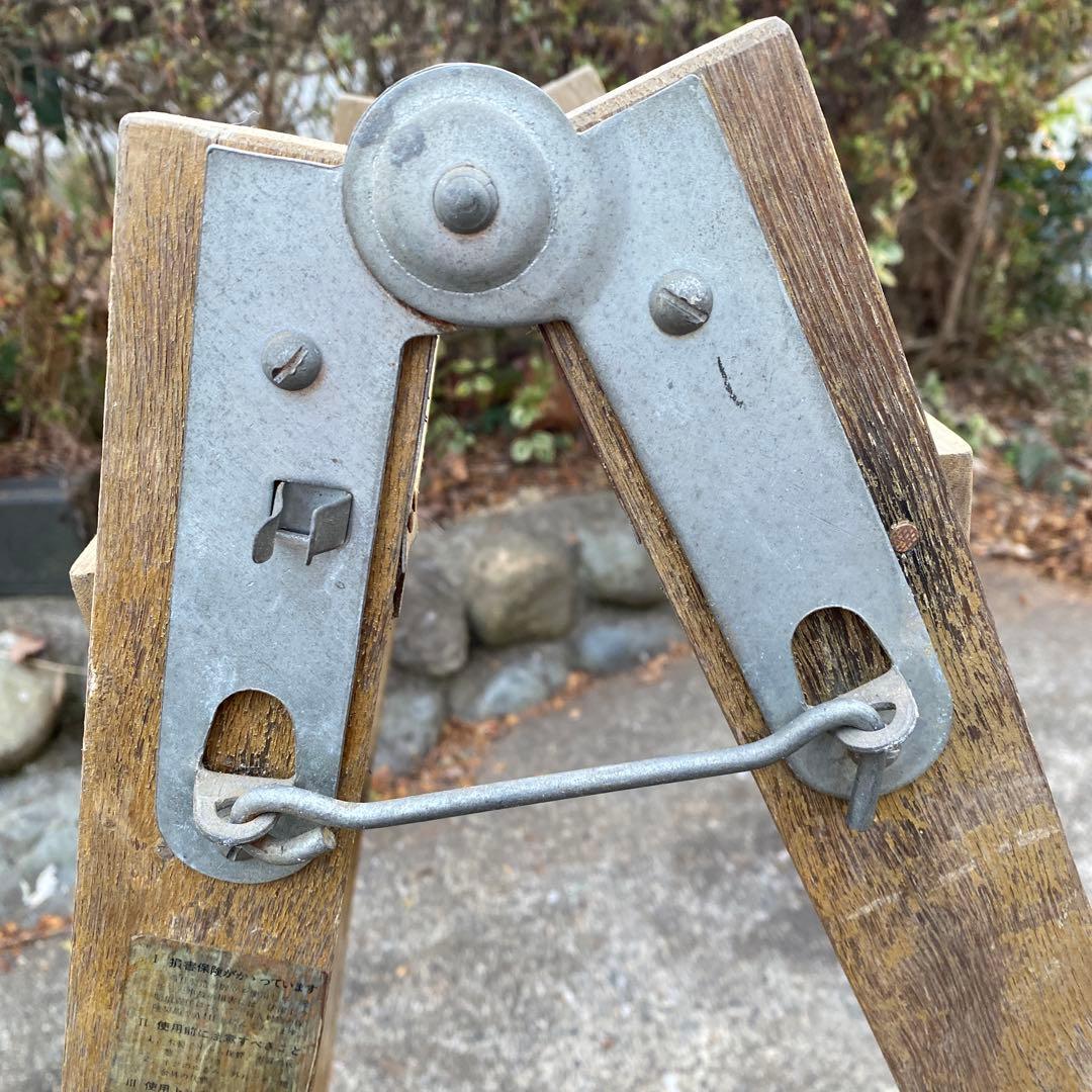 ヴィンテージ_ハシゴ_ラダー_木製_アンティーク 梯子　90/178cm