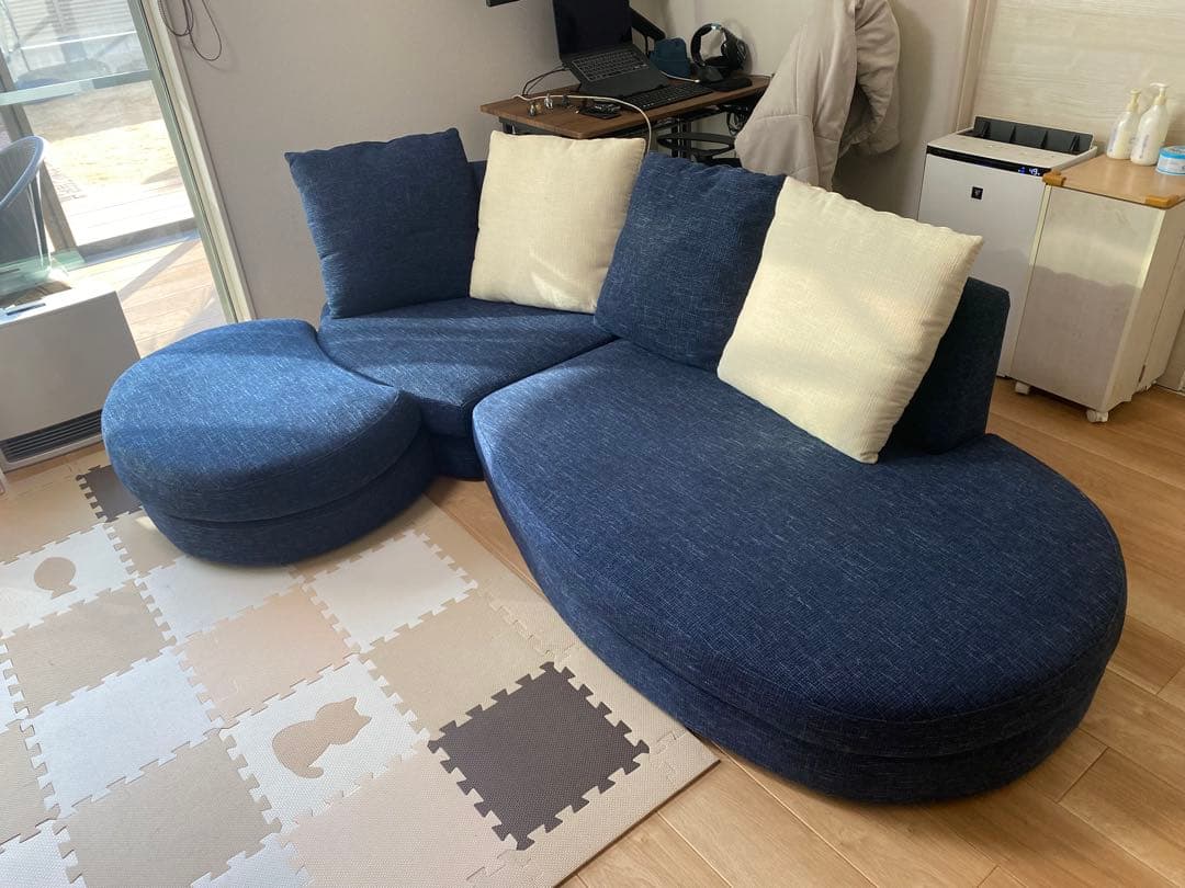 【セット販売】おしゃれカウチソファ　幅2300 ②【合計51000円】