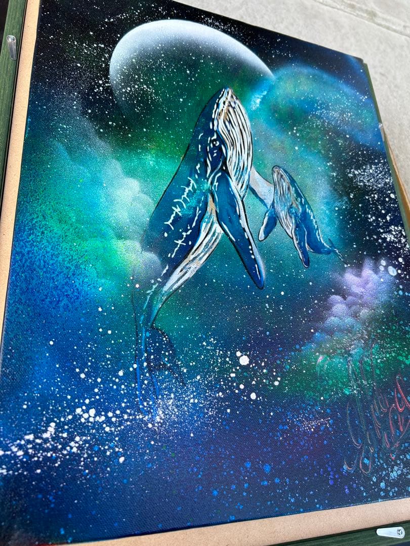 スプレーアートエデンF 6サイズ　キャンバス原画黒額付き