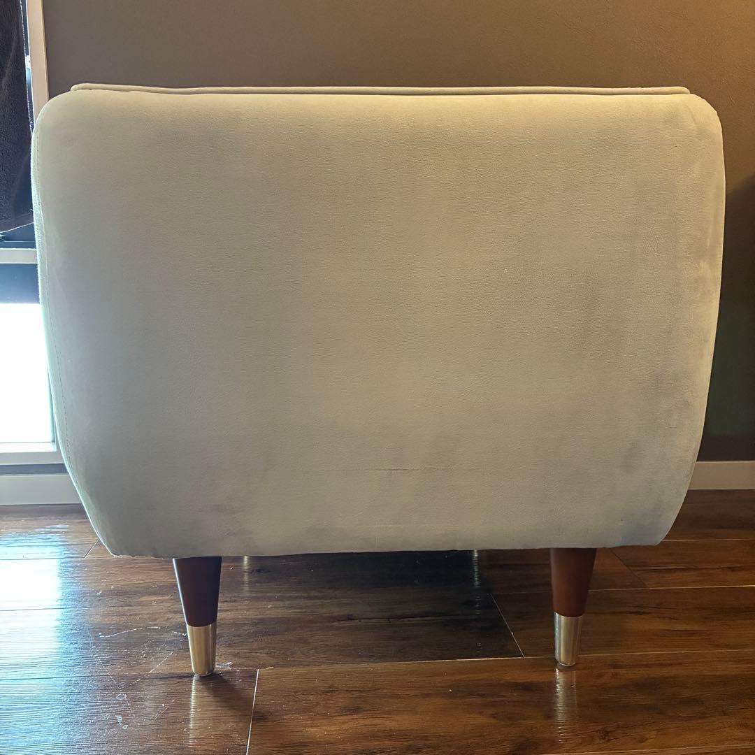 LOWYA ロウヤ 1人掛けソファ ベルベット調 グレー