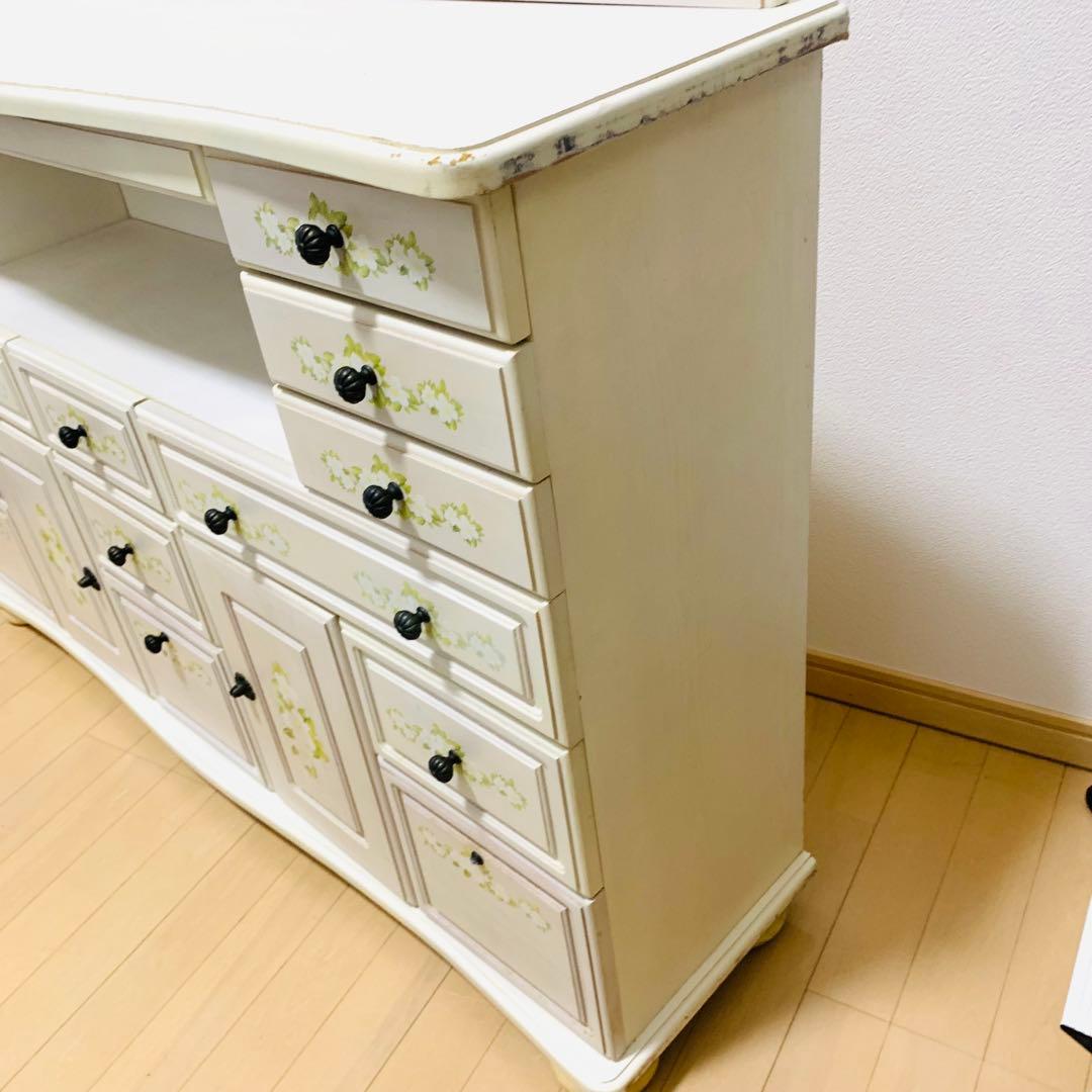 ロココ調 6段 チェスト ジャスミン　アンティーク 姫系　　キャビネット 白家具