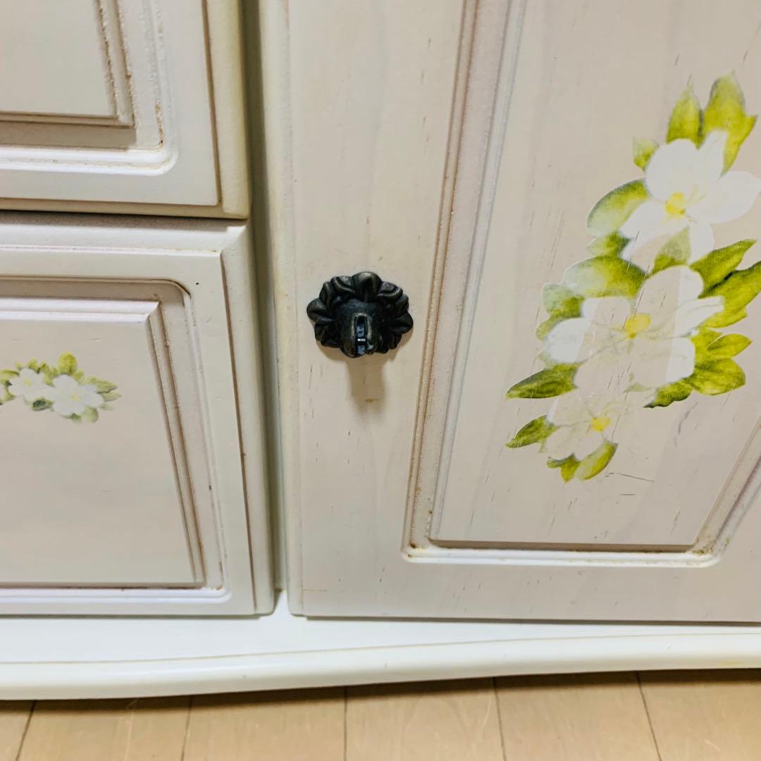 ロココ調 6段 チェスト ジャスミン　アンティーク 姫系　　キャビネット 白家具