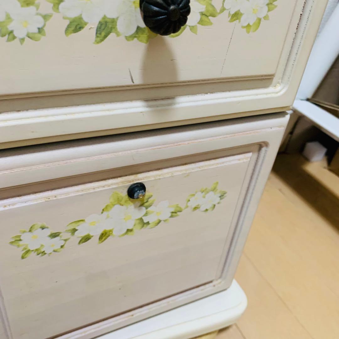 ロココ調 6段 チェスト ジャスミン　アンティーク 姫系　　キャビネット 白家具