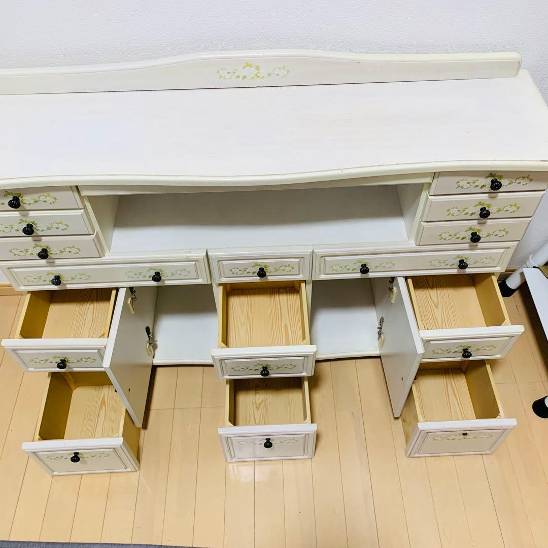 ロココ調 6段 チェスト ジャスミン　アンティーク 姫系　　キャビネット 白家具